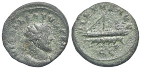 Allectus, 293-296. Quinarius (Bronze, 20.74 mm, 3.12 g). Londinium, 293-296. IMP C ALLECTVS P F [AVG] Radiate, draped and cuirassed bust right. Rev. V...
