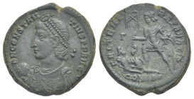 Constantius II, as Augustus, 337-361. Centenionalis (Bronze, 22.50 mm, 4.57 g). Constantinopolis, 348-351. D N CONSTAN-TIVS P F AVG Pearl-diademed, dr...