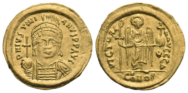 Justinian I, 527-565. Solidus (Gold, 22.56 mm, 4.42 g). Constantinopolis, 545-56...