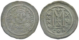 Iustinianus I, 527-565. Follis or 40 Nummi (Bronze, 39.14 mm, 20.18 g). Constantinopolis, 4th officina, dated RY 16 (= 542/3). D N IVSTINI-ANVS P P AV...