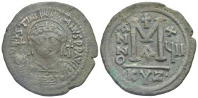 Iustinianus I, 527-565. Follis or 40 Nummi (Bronze, 40.2 mm, 20.74 g). Cyzicus mint, 1st officina, dated RY 17 (543/4). D N IVSTINI-ANVS P P AVC Diade...
