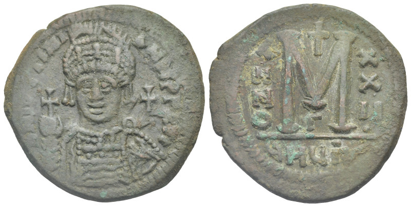 Iustinianus I, 527-565. Follis or 40 Nummi (Bronze, 38.08 mm, 20.59 g). Theoupol...