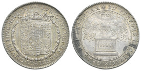 Nevers. Louis of Gonzaga, 1539-1595, and Henriette of Cleves. Token 1722. (Silver, 28 mm, 6.98 g). LVD. GONZAGA. ET. HENRI - CA. CLIVEN. IDVC. NIVERN ...