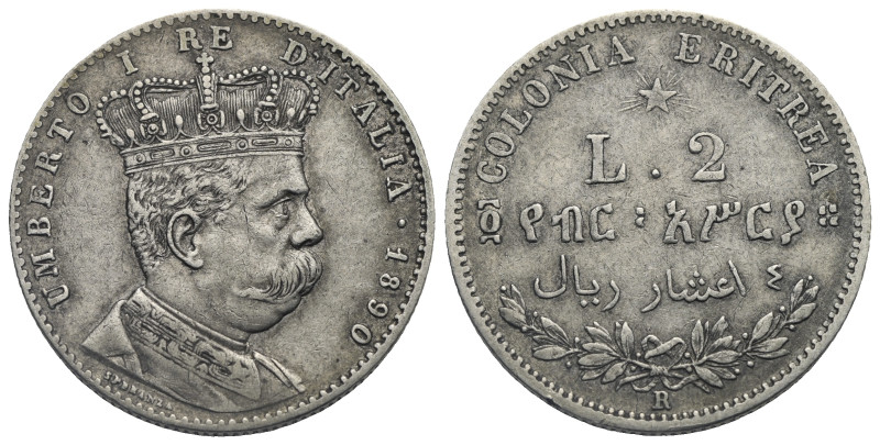 ITALY. Kingdom, Umberto I, 1878-1900. 2 Lire 1890 (Silver, 27.31 mm, 9.99 g). Ro...