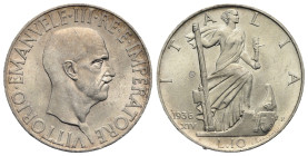 ITALY. Kingdom. Vittorio Emanuele III, 1900-1946. 10 Lire 1936 XIV-R (Silver, 27.08 mm, 10.04 g). Roma. VITTORIO·EMMANUELE·III·RE·E·IMPERATORE Head of...