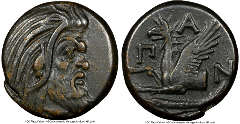 CIMMERIAN BOSPORUS. Panticapaeum. Ca. 4th Century BC. AE (21mm, 8.18 gm, 11h). N...