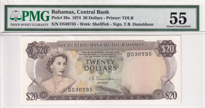 Bahamas, 20 Dollars, 1974, AUNC, p39a

Estimate: USD 750-1500