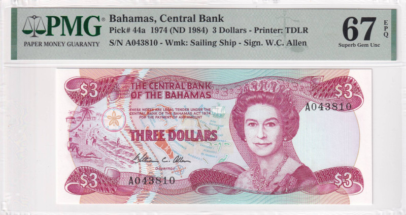 Bahamas, 3 Dollars, 1974, UNC, p44a

Estimate: USD 30-60