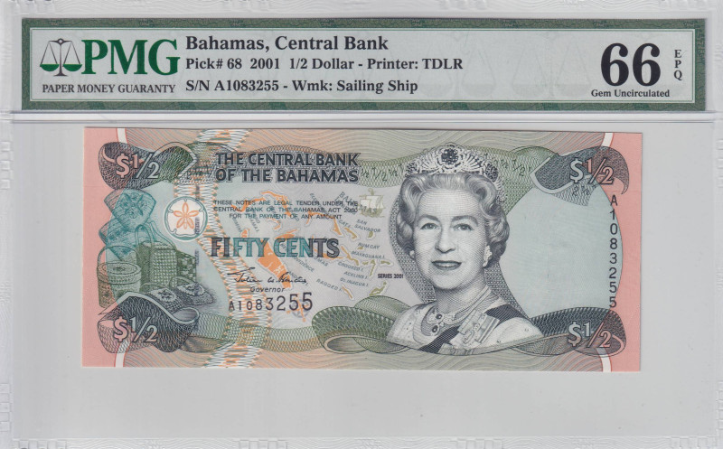 Bahamas, 50 Cents, 2001, UNC, p68

Estimate: USD 25-50