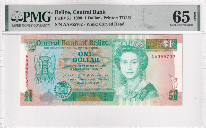 Belize, 1 Dollar, 1990, UNC, p51

Estimate: USD 50-100