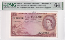 British Caribbean Territories, 10 Dollars, 1955/1959, UNC, p10bs, SPECIMEN

Estimate: USD 1000-2000