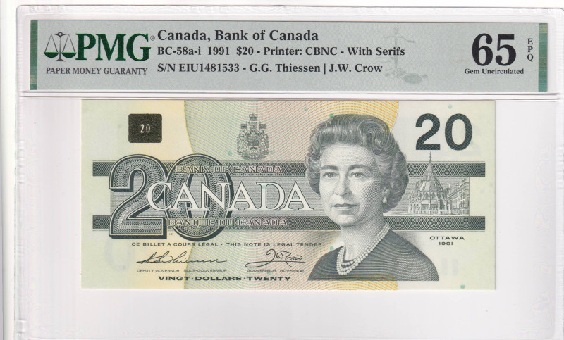 Canada, 20 Dollars, 1991, UNC, p97a

Estimate: USD 50-100