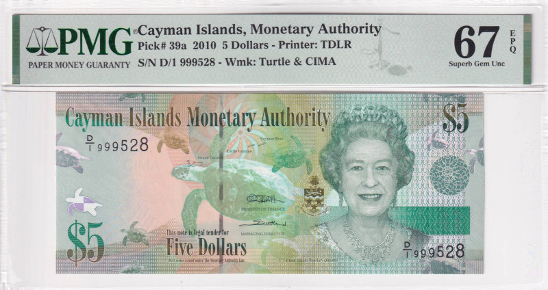 Cayman Islands, 5 Dollars, 2010, UNC, p39a

Estimate: USD 25-50