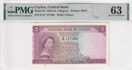 Ceylon, 2 Rupees, 1952/1954, UNC, p50

Estimate: USD 250-500