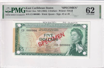 East Caribbean States, 5 Dollars, 1965, UNC, p14es, SPECIMEN

Estimate: USD 300-600