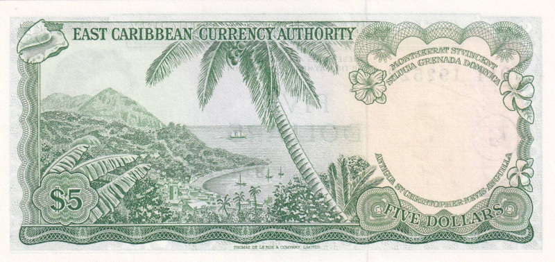 East Caribbean States, 5 Dollars, 1965, UNC, p14k

Estimate: USD 60-120