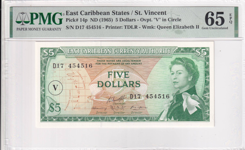 East Caribbean States, 5 Dollars, 1965, UNC, p14q

Estimate: USD 100-200