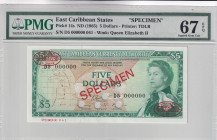 East Caribbean States, 5 Dollars, 1965, UNC, p14s, SPECIMEN

Estimate: USD 300-600