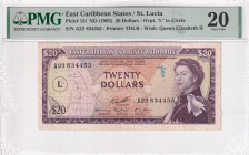East Caribbean States, 20 Dollars, 1965, VF, p15I

Estimate: USD 100-200