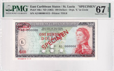 East Caribbean States, 100 Dollars, 1965, UNC, p16ks, SPECIMEN

Estimate: USD 1000-2000