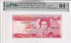East Caribbean States, 1 Dollar, 1985/1988, UNC, p17k

Estimate: USD 40-80