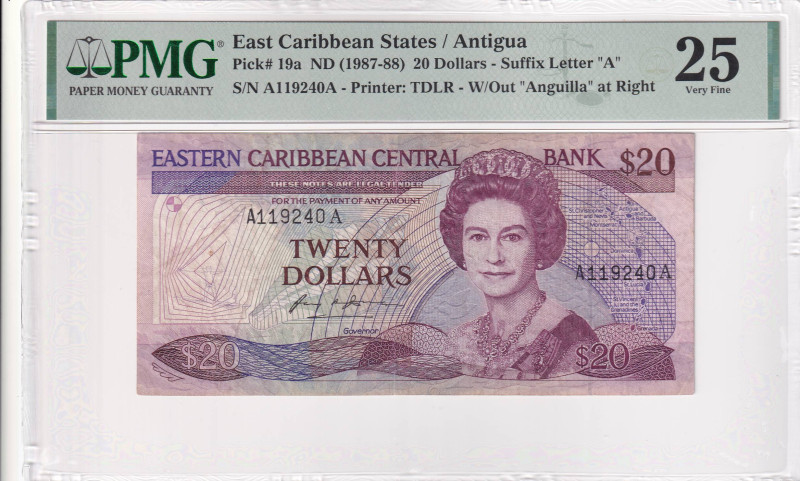 East Caribbean States, 20 Dollars, 1987/1988, VF, p19a

Estimate: USD 50-100