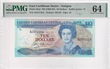 East Caribbean States, 10 Dollars, 1985/1993, UNC, p23a2

Estimate: USD 90-180