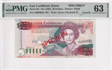 East Caribbean States, 20 Dollars, 1993, UNC, p28s, SPECIMEN

Estimate: USD 400-800