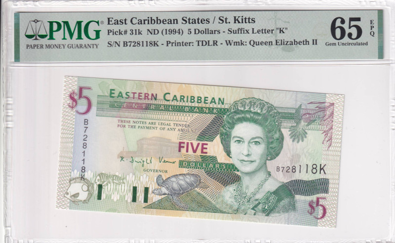 East Caribbean States, 5 Dollars, 1994, UNC, p31k

Estimate: USD 50-100