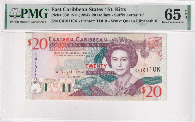 East Caribbean States, 20 Dollars, 1994, UNC, p33k

Estimate: USD 50-100