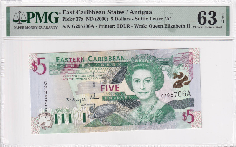 East Caribbean States, 5 Dollars, 2000, UNC, p37a

Estimate: USD 50-100