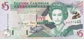 East Caribbean States, 5 Dollars, 2000, XF, p37g

Estimate: USD 15-30