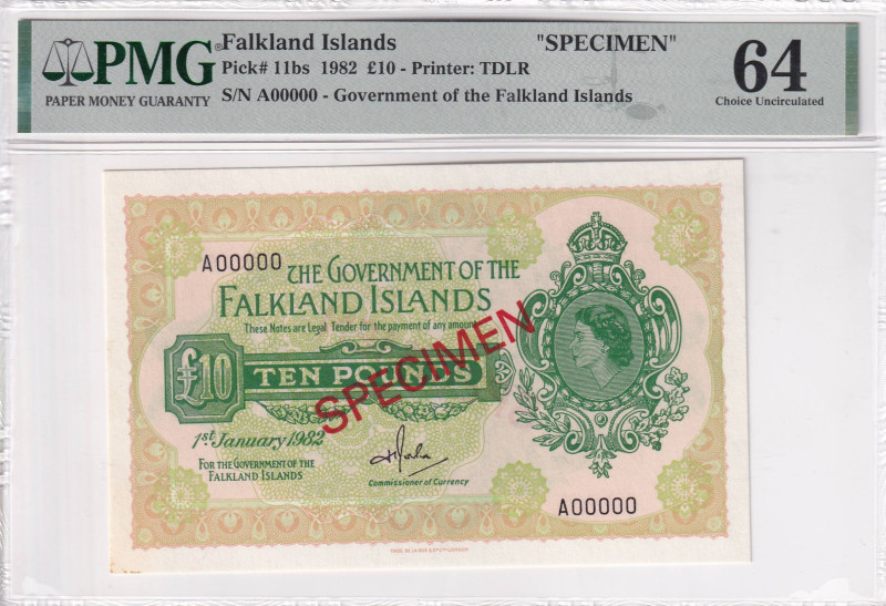 Falkland Islands, 10 Pounds, 1982, UNC, p11bs, SPECIMEN

Estimate: USD 750-150...