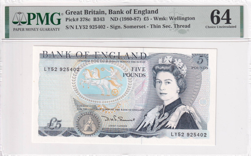 Great Britain, 5 Pounds, 19880/1987, UNC, p378c

Estimate: USD 50-100