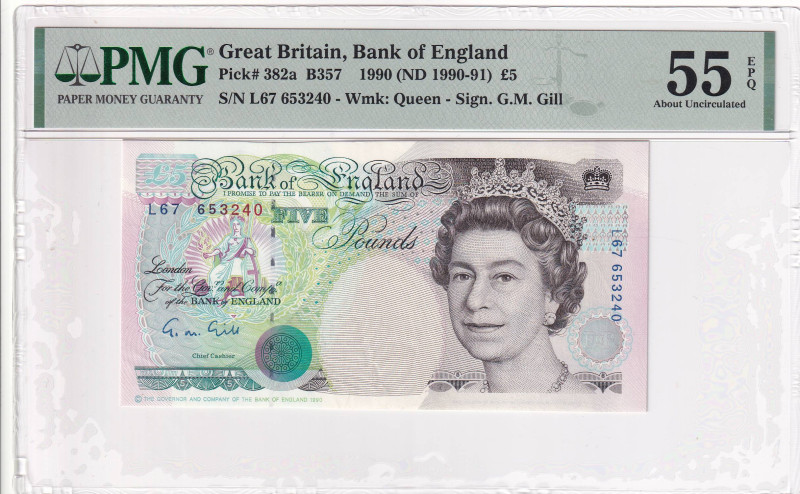 Great Britain, 5 Pounds, 1990, AUNC, p382a

Estimate: USD 30-60