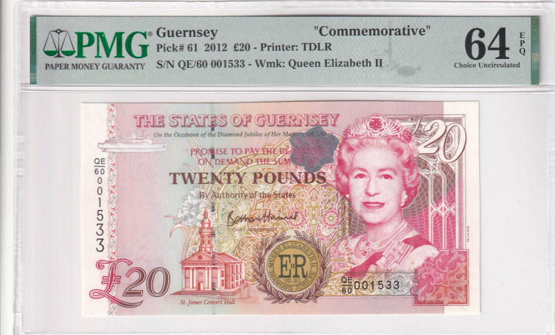 Guernsey, 20 Pounds, 2012, UNC, p61

Estimate: USD 50-100