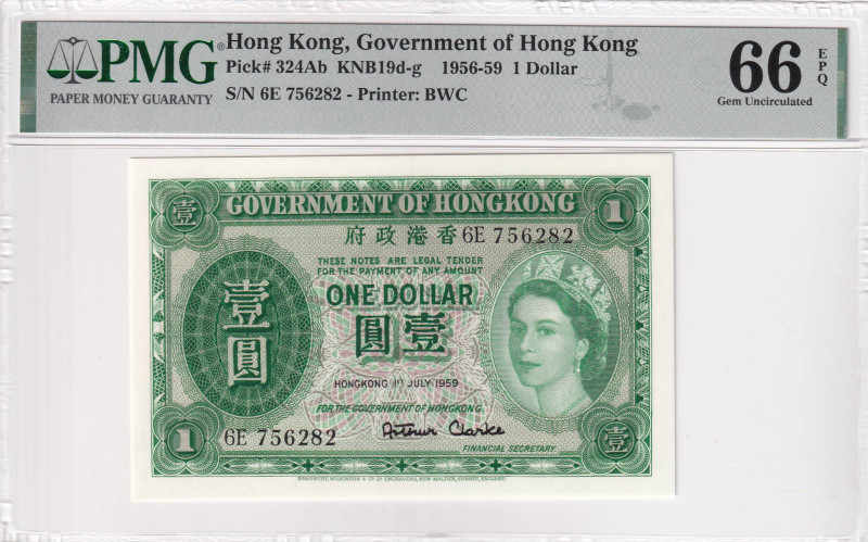 Hong Kong, 1 Dollar, 1956/1959, UNC, p324Ab

Estimate: USD 100-200