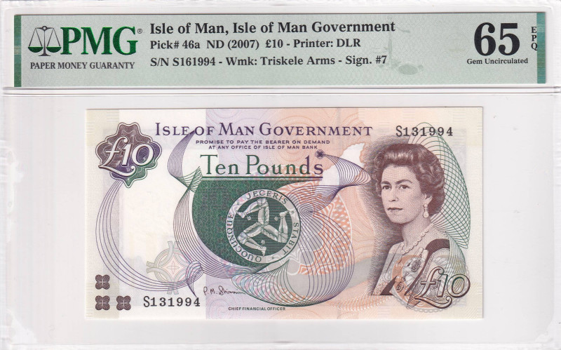 Isle of Man, 10 Pounds, 2007, UNC, p46a

Estimate: USD 50-100