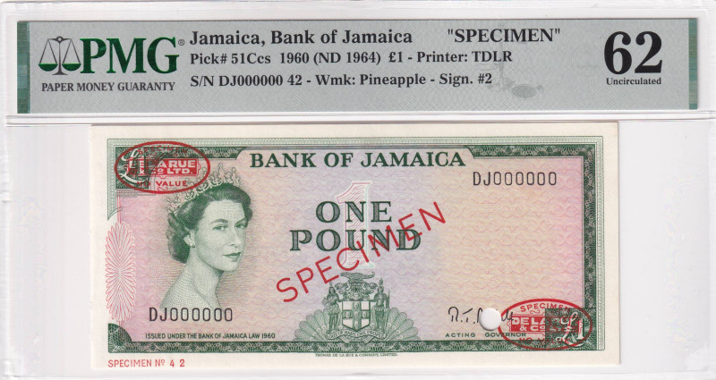 Jamaica, 1 Pound, 1964, UNC, p51Ccs, SPECIMEN

Estimate: USD 400-800