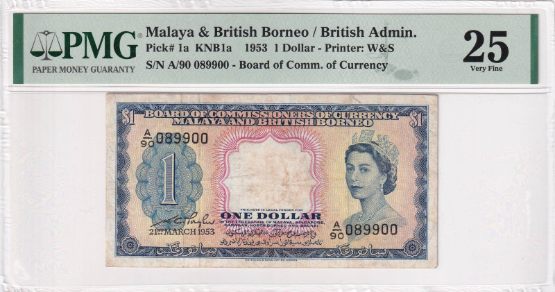 Malaya and British Borneo, 1 Dollar, 1953, VF, p1a

Estimate: USD 100-200