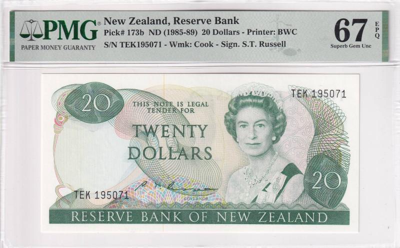 New Zealand, 20 Dollars, 1985/1989, UNC, p173b

Estimate: USD 250-500