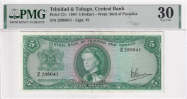 Trinidad & Tobago, 5 Dollars, 1964, VF, p27c

Estimate: USD 150-300