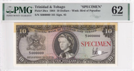 Trinidad & Tobago, 10 Dollars, 1964, UNC, p28c, SPECIMEN

Estimate: USD 200-400