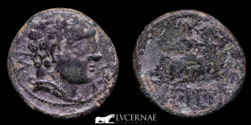 Bilbilis Bronze As 10,37 g. 28 mm. Bilbilis 120-80 B.C. Fine