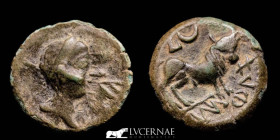 Castulo Bronze Semis 3,57 g., 19 mm. Hispania, Linares Jaén 180-150 B.C. Near extremely fine