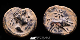 Castulo Bronze Quadrans 3.14 g, 17 mm. Hispania 180-100 B.C. gVF