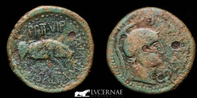 Celsa Roman Hispania Bronze As 14,79 g. 31 mm. Celsa 50-30 a.C. Good fine