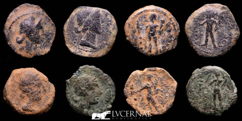 Roman Republic - Hispania. 

4 x Corduba, bronze semis, minted between Julius Ca...