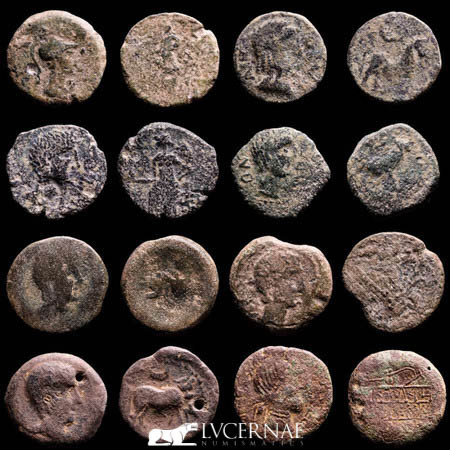 Ancient Hispania - Lot comprising eight (8) Bronze coins minted between II to I ...