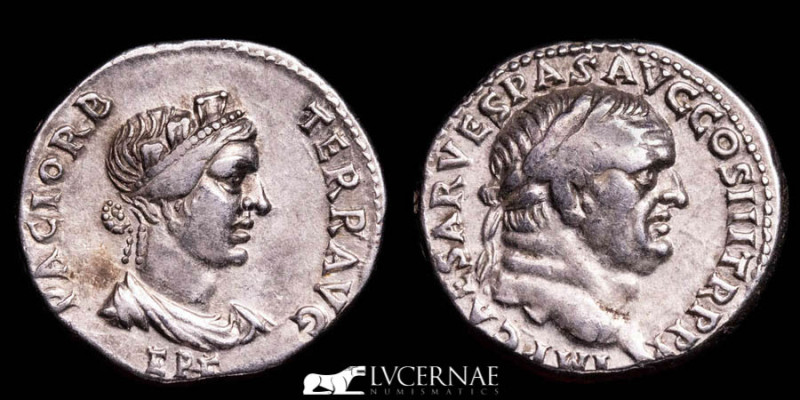 Roman Empire - Vespasian (AD 69 - 79) - Silver denarius (3,62 g. 17 mm.) - From ...